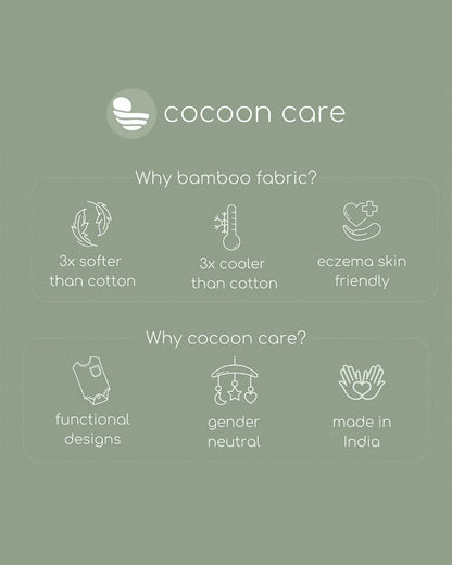 Cocoon Care Bamboo Muslin Sleeping Bag-With Soft & Breathable Muslin-Grows With Your Baby-Hedgehog Blossoms-For Infants-6 to 12M