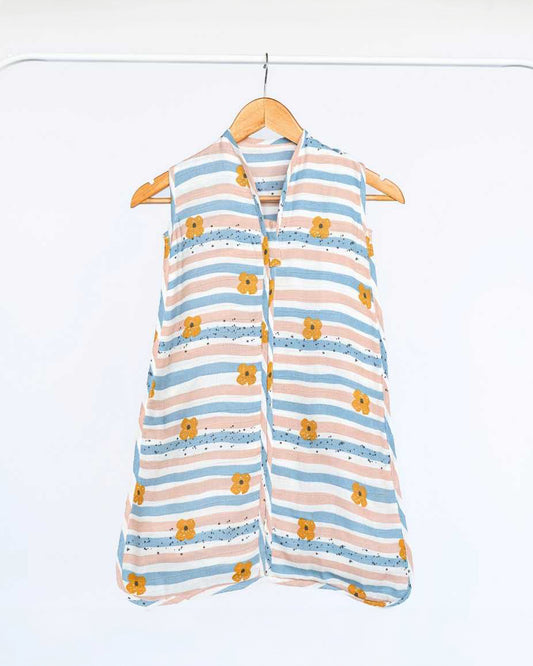 Cocoon Care Bamboo Muslin Sleeping Bag-With Soft & Breathable Muslin-Grows With Your Baby-Cheerful Stripes-For Infants-6 to 12M