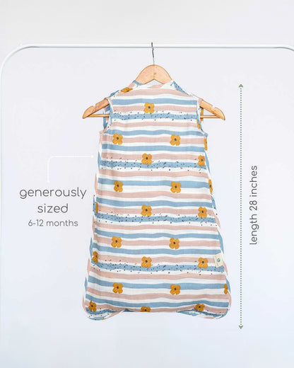 Cocoon Care Bamboo Muslin Sleeping Bag-With Soft & Breathable Muslin-Grows With Your Baby-Cheerful Stripes-For Infants-6 to 12M
