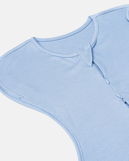 Cocoon Care Bamboo Transition Sleeping Pod/Bag-With Arms Out & Arms Up Options-With Two Way Zipper-Cerulean-For Infants-3 to 6M