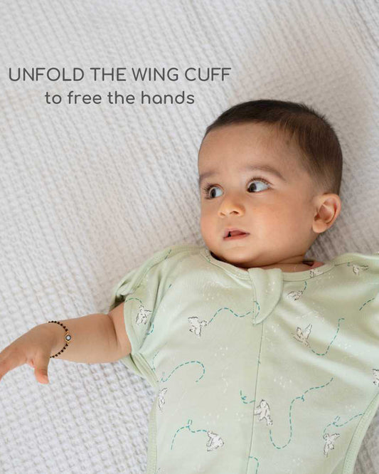 Cocoon Care Bamboo Transition Sleeping Pod/Bag-With Arms Out & Arms Up Options-With Two Way Zipper-Freedom Flighter-For Infants-3 to 6M