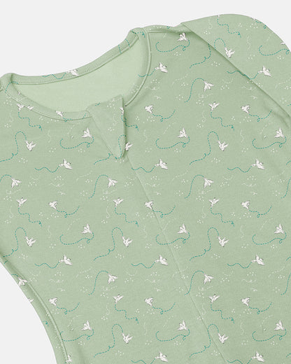 Cocoon Care Bamboo Transition Sleeping Pod/Bag-With Arms Out & Arms Up Options-With Two Way Zipper-Freedom Flighter-For Infants-3 to 6M