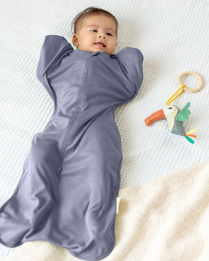 Cocoon Care Bamboo Transition Sleeping Pod/Bag-With Arms Out & Arms Up Options-With Two Way Zipper-Granite-For Infants-3 to 6M