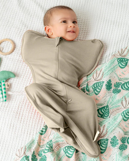Cocoon Care Bamboo Sleeping Pod/Bag-With Snug Fit & Arms Up Option For Sound Sleep-With Two Way Zipper-Brown Rice-For Newborn