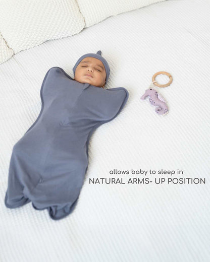 Cocoon Care Bamboo Sleeping Pod/Bag-With Snug Fit & Arms Up Option For Sound Sleep-With Two Way Zipper-Brown Rice-For Newborn