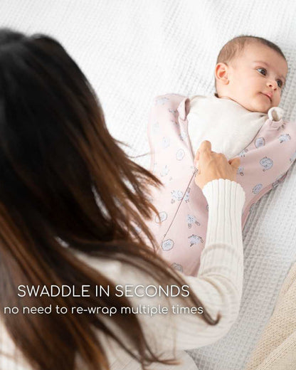 Cocoon Care Bamboo Sleeping Pod/Bag-With Snug Fit & Arms Up Option For Sound Sleep-With Two Way Zipper-Brown Rice-For Newborn