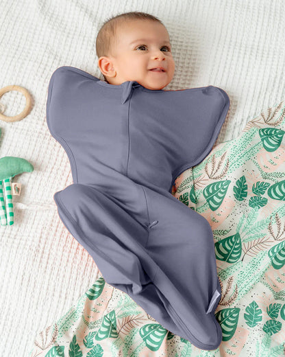 Cocoon Care Bamboo Sleeping Pod/Bag-With Snug Fit & Arms Up Option For Sound Sleep-With Two Way Zipper-Blue Granite-For Newborn