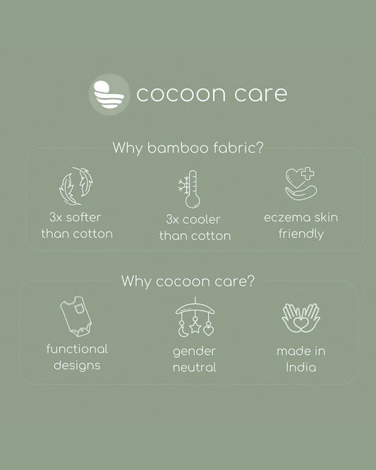 Cocoon Care Blanket & Hooded Towel Combo Pack-With Soft & Hypoallergenic Bamboo Muslin-Grey Grove