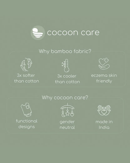 Cocoon Care Blanket & Hooded Towel Combo Pack-With Soft & Hypoallergenic Bamboo Muslin-Busy Bee