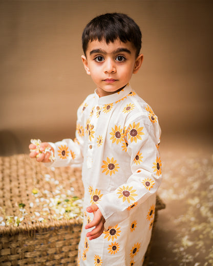 Mouse in the house White Kurta Set-Lane of Dreams-Cotton-For Infants