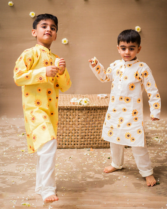 Mouse in the house White Kurta Set-Lane of Dreams-Cotton-For Infants