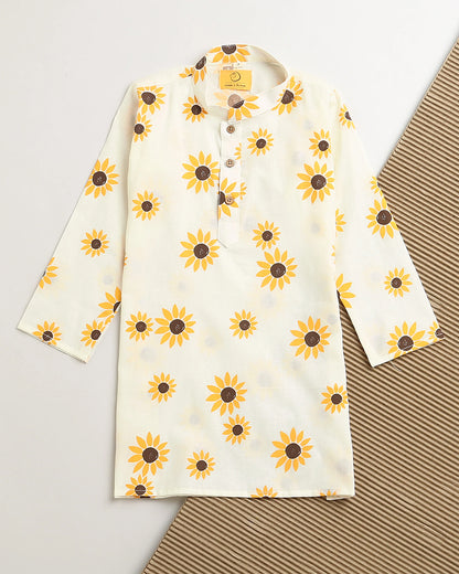 Mouse in the house White Kurta Set-Lane of Dreams-Cotton-For Infants