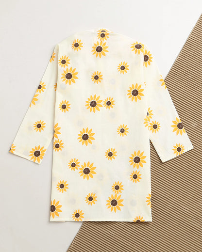 Mouse in the house White Kurta Set-Lane of Dreams-Cotton-For Infants