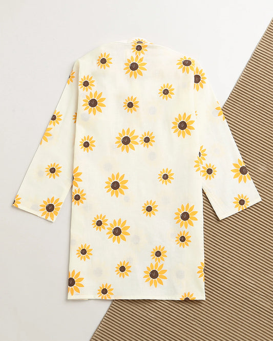 Mouse in the house White Kurta Set-Lane of Dreams-Cotton-For Infants