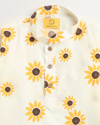 Mouse in the house White Kurta Set-Lane of Dreams-Cotton-For Infants