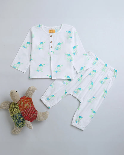 Mouse in the house White Coord Set-Flippy The Turtle-Cotton-For Infants