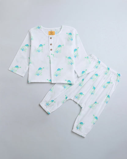 Mouse in the house White Coord Set-Flippy The Turtle-Cotton-For Infants