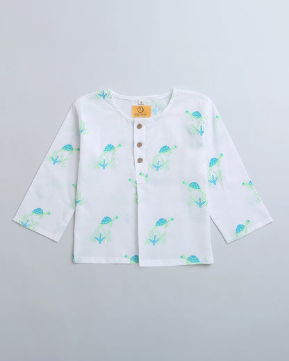 Mouse in the house White Coord Set-Flippy The Turtle-Cotton-For Infants