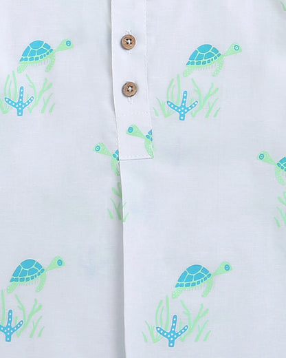 Mouse in the house White Coord Set-Flippy The Turtle-Cotton-For Infants