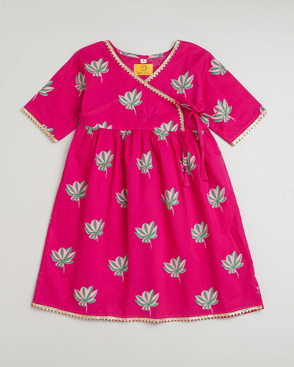 Mouse in the house Pink Kurta Set-Lotus Bloom-Cotton-For Infants