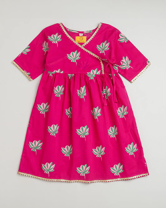 Mouse in the house Pink Kurta Set-Lotus Bloom-Cotton-For Infants