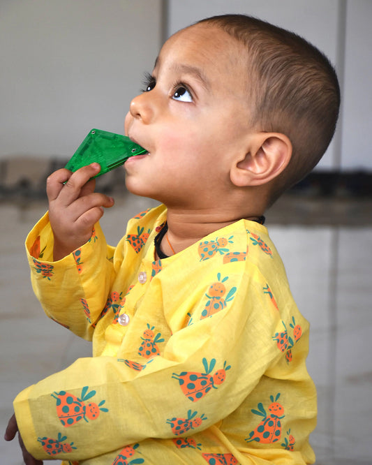 Mouse in the house Yellow Coord Set-Dotty Ladybug-Cotton-For Infants