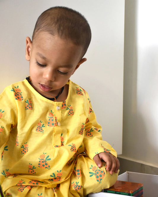 Mouse in the house Yellow Coord Set-Dotty Ladybug-Cotton-For Infants