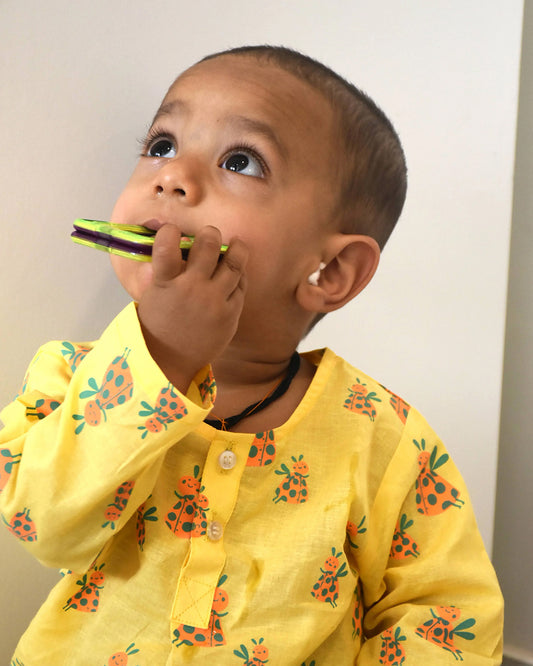 Mouse in the house Yellow Coord Set-Dotty Ladybug-Cotton-For Infants