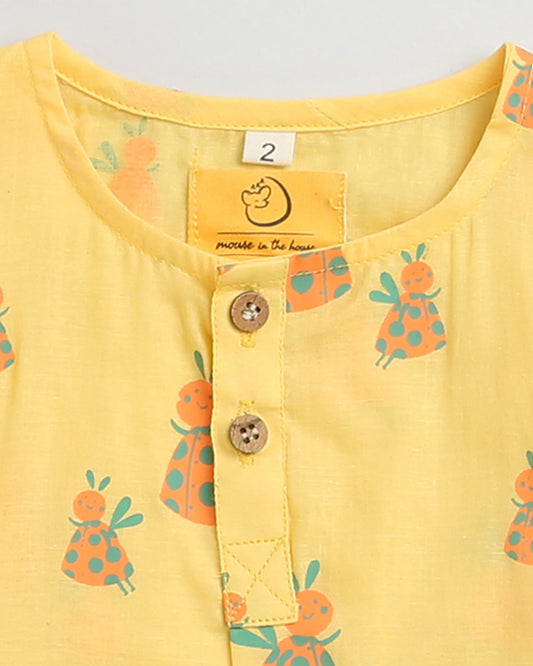 Mouse in the house Yellow Coord Set-Dotty Ladybug-Cotton-For Infants