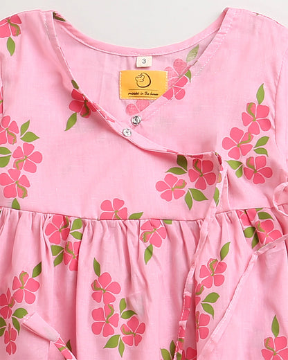 Mouse in the house Pink Kurta Set-Lane of Happiness-Cotton-For Infants