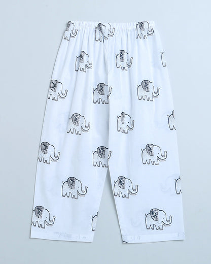 Mouse in the house White Nightsuit-A Stomping Elephant-Cotton-For Infants