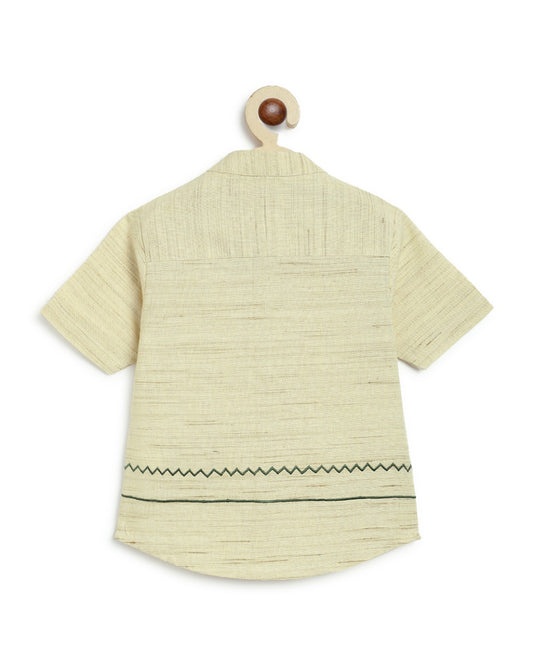 Tiber Taber Beige Shirt-Croc ‘n’ Roll-Cotton-For Infants