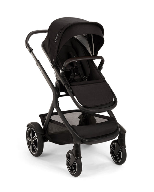 Nuna Demi Next Baby Stroller-Height Adjustable Parent Handle Bar-With Cup Holder-Wide Front Wheels-2 Years Warranty-Pram for 6M to 4Y (Upto 22 Kg)-Caviar