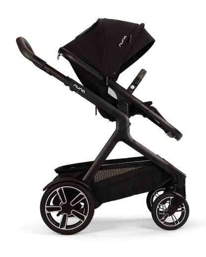 Nuna Demi Next Stroller-With Rider Board & Cup Holder-Stroller Features (Height Adjustable Parent Handle Bar, Reversible Seat Upto 22 Kg)-Rider Board Features (Quick & Easy Attachment, No Adapters Required, Upto 20 Kg)-Caviar