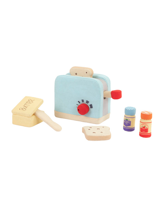 Role Play Toaster Set-Includes 7 Pieces-Blue-Enhances Creativity-Pretend & Play Toy-12M+