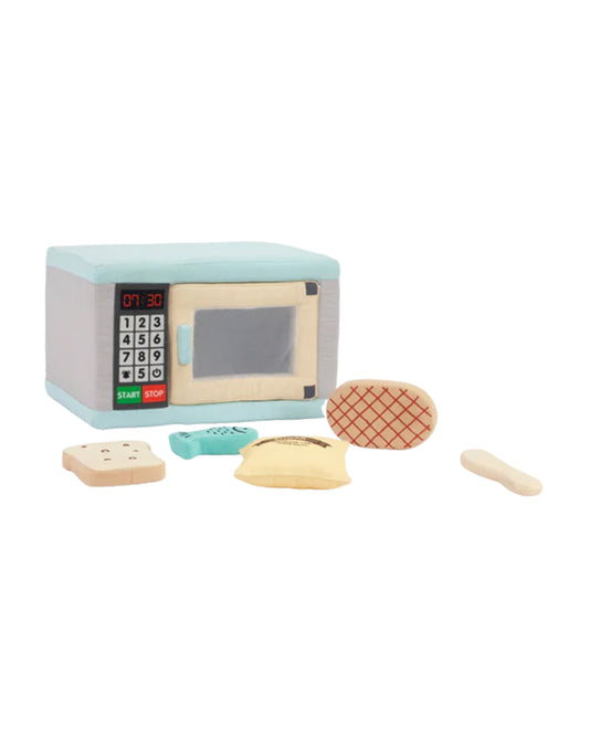 Role Play Microwave Set-Includes 6 Pieces-Blue-Enhances Creativity-Pretend & Play Toy-12M+