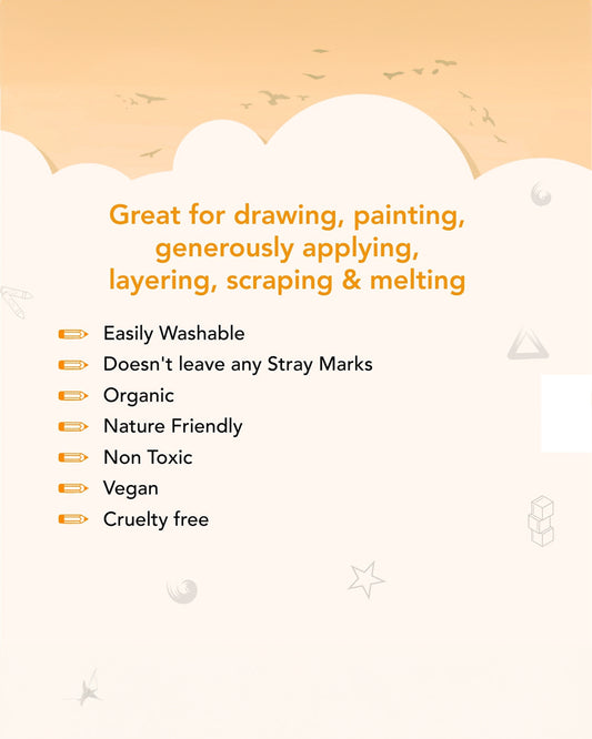 Azafran My First Crayon-Pack Of 4 Jumbo Crayons-Promotes Creativity-Non Toxic-Art & Craft Kit-18M+