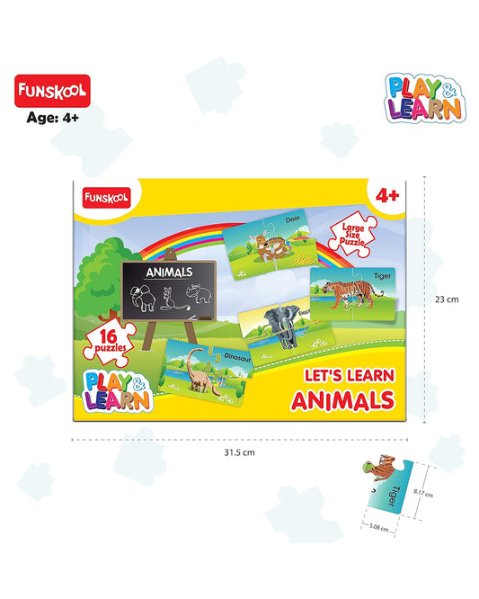 Funskool Play & Learn Animal Puzzle-16 x 4 Pieces-Learning & Educational Toys-24M+