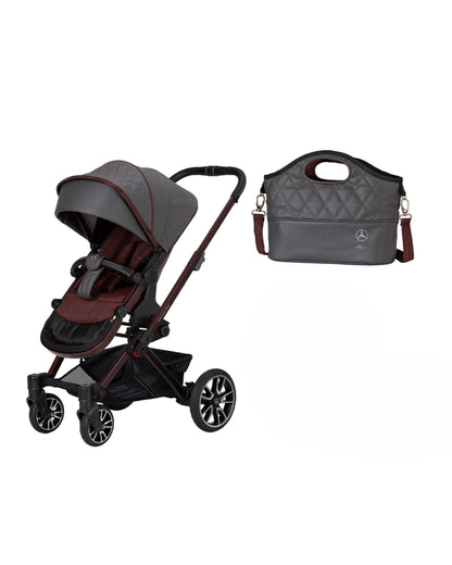 Mercedes-Benz Avantgarde GTX Baby Stroller-Height Adjustable Parent Handle Bar-Flat Reclining Seat & Reversible Seat-Includes Bag2Go Organiser & Rain Cover-2 Years Warranty-For 0 to 5Y-Tourmaline