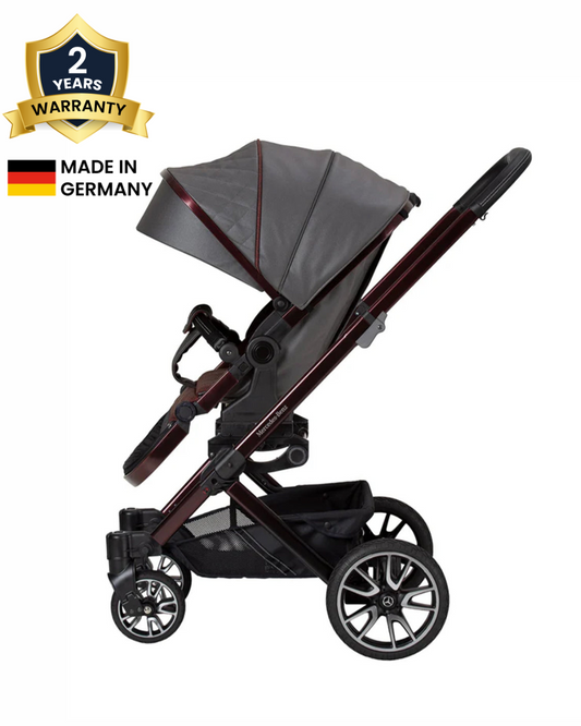 Mercedes-Benz Avantgarde GTX Baby Stroller-Height Adjustable Parent Handle Bar-Flat Reclining Seat & Reversible Seat-Includes Bag2Go Organiser & Rain Cover-2 Years Warranty-For 0 to 5Y-Tourmaline