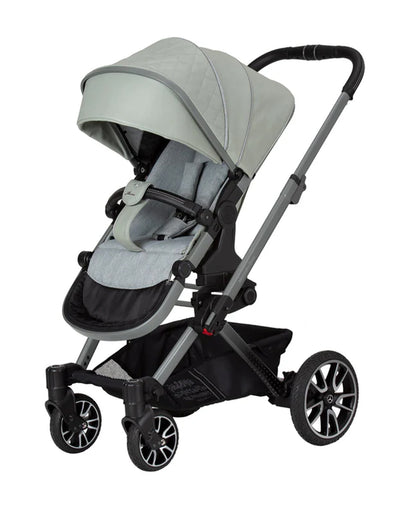 Mercedes-Benz Avantgarde GTX Baby Stroller-Height Adjustable Parent Handle Bar-Flat Reclining Seat & Reversible Seat-Includes Bag2Go Organiser & Rain Cover-2 Years Warranty-For 0 to 5Y-Sage Grey