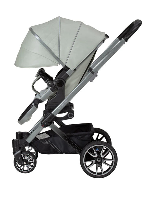 Mercedes-Benz Avantgarde GTX Baby Stroller-Height Adjustable Parent Handle Bar-Flat Reclining Seat & Reversible Seat-Includes Bag2Go Organiser & Rain Cover-2 Years Warranty-For 0 to 5Y-Sage Grey