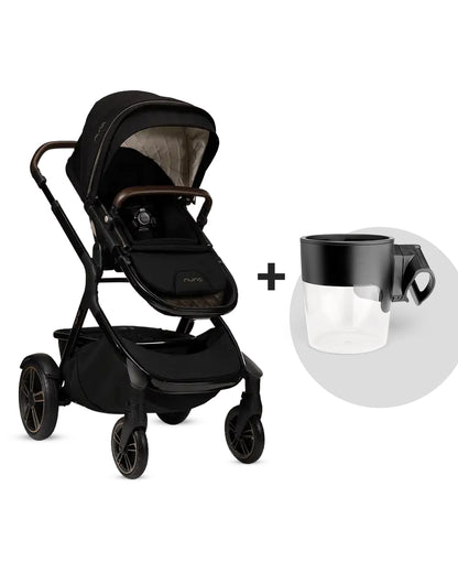 Nuna Demi Grow Baby Stroller-With Cup Holder-Converts to Double or Twin Stroller-Custom Dual Suspension-Pram for 0M+ (Upto 22 Kg)-Riveted