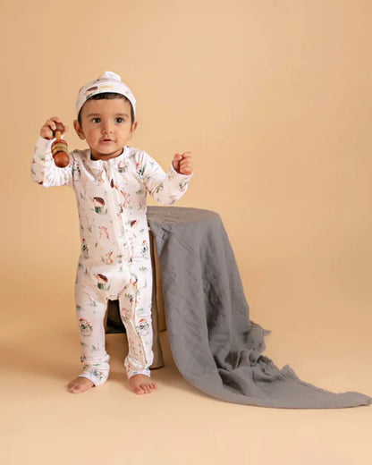Cot & Candy Baby White Onesie-Printed-Organic Cotton-Pack Of 4-For Infants