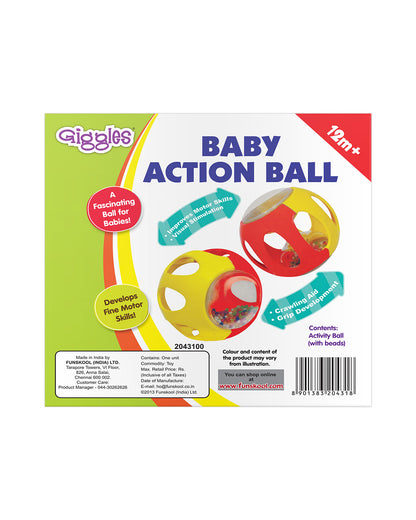 Funskool Giggles Baby Action Ball Rattle Toy-For Infants