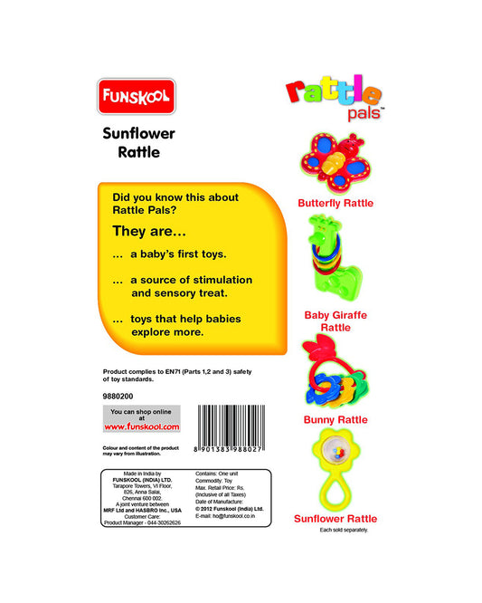 Funskool Giggles Sunflower Rattle Toy-For Infants