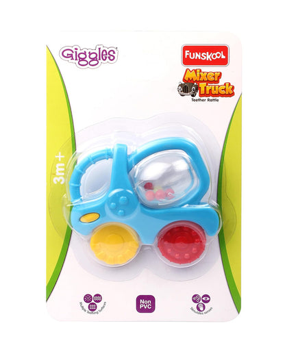 Funskool Giggles Mixer Truck Teether Rattle Toy-For Infants