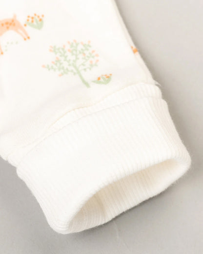 Beelittle White Legging-Deer Print-Cotton-For Infants