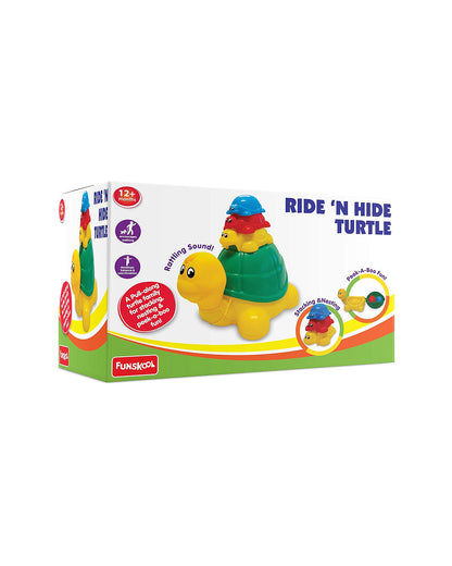 Funskool Giggles Ride N Hide Turtle Push & Pull Toy-9M+