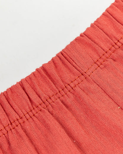 Beelittle Red Coord Set-Solid-Organic Muslin-For Infants